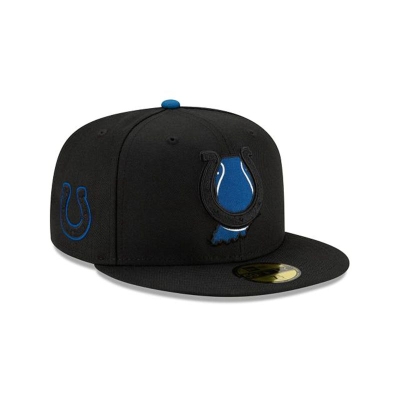 Indianapolis Colts Gorra | New Era NFL State Logo Reflect 59fifty Fitted Cap Mexico - Negros